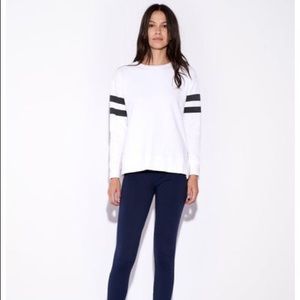 SUNDRY Pullover white stripes double zip